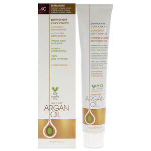 Argan Oil Permanent Color Cream-4C Medium Copper Brown One n Only-3oz Hair Color